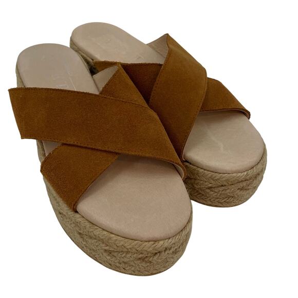 Intentionally Blank Wyeth Aura Jute Platform Sandal Cognac 40 / 9.5 - Picture 6 of 11